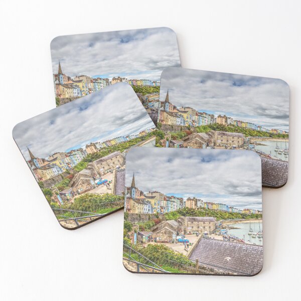 Item preview, Tenby North Beach, Pastel Coloured Houses And Harbour designed and sold by Paul Thompson Photography.