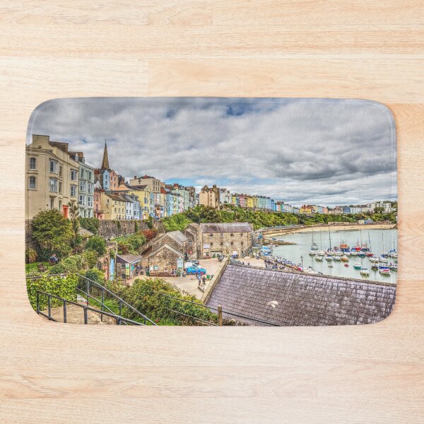 Item preview, Tenby North Beach, Pastel Coloured Houses And Harbour designed and sold by Paul Thompson Photography.