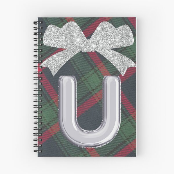 Item preview, Glorious Red and Green Plaid with Glittering Bow and Puff Initial-U designed and sold by SunMoonBeyond.