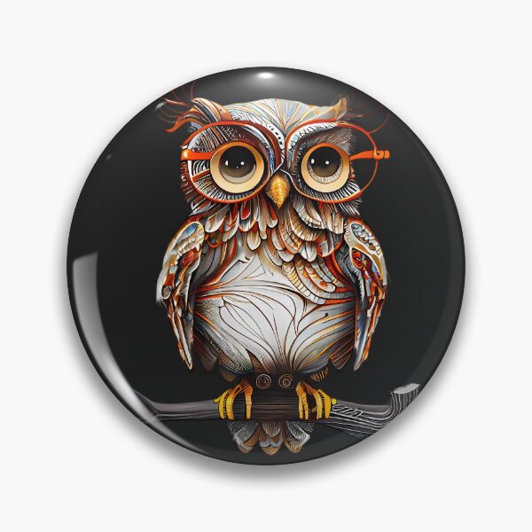 Item preview, Wise Owl in Spectacles: Illustration designed and sold by MTJ-Mushrooms.