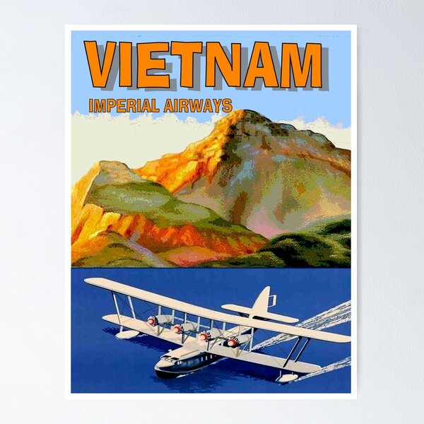 Item preview,  IMPERIAL AIRWAYS : Vintage Fly To VIETNAM Travel Advertising Print designed and sold by posterbobs.