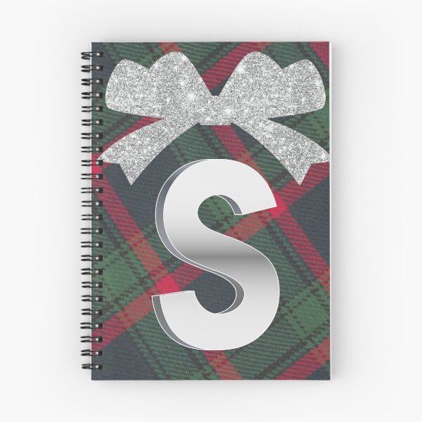 Item preview, Glorious Red and Green Plaid with Glittering Bow and Puff Initial-S designed and sold by SunMoonBeyond.