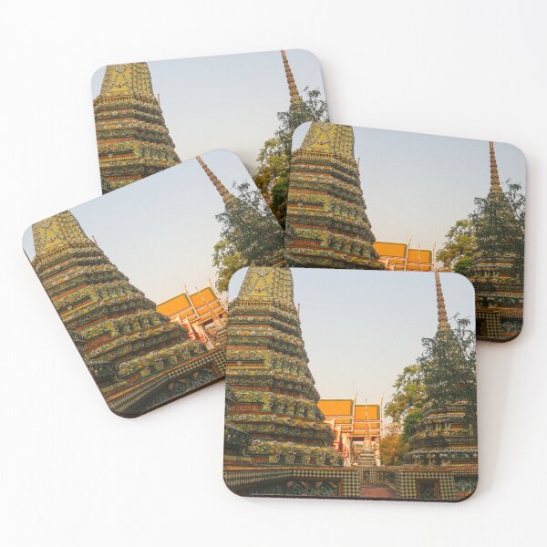 Item preview, First sidewalk view to ornate roof, flanked from parts of Chedis at Wat Pho. designed and sold by kall3bu.