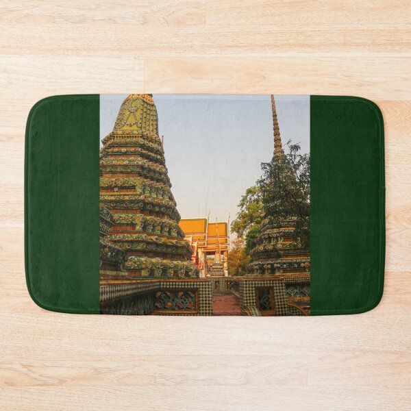 Item preview, First sidewalk view to ornate roof, flanked from parts of Chedis at Wat Pho. designed and sold by kall3bu.