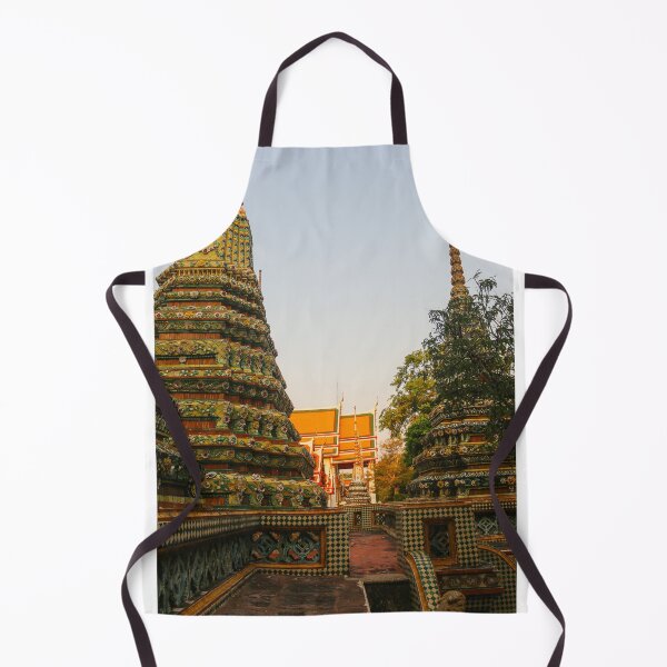 Item preview, First sidewalk view to ornate roof, flanked from parts of Chedis at Wat Pho. designed and sold by kall3bu.