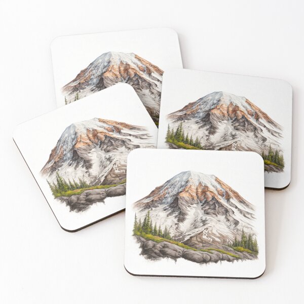 Artikelvorschau, Mt Rainier Farbstift Kunstdruck entworfen und verkauft von clakedesigns.