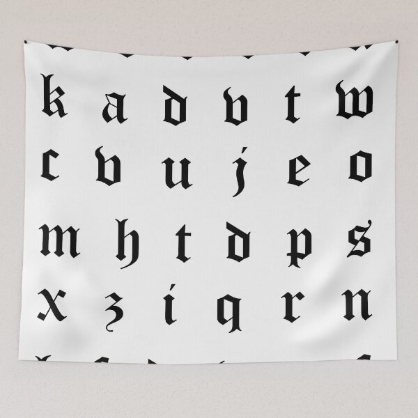 Item preview, Old English Alphabets black designed and sold by flydye.