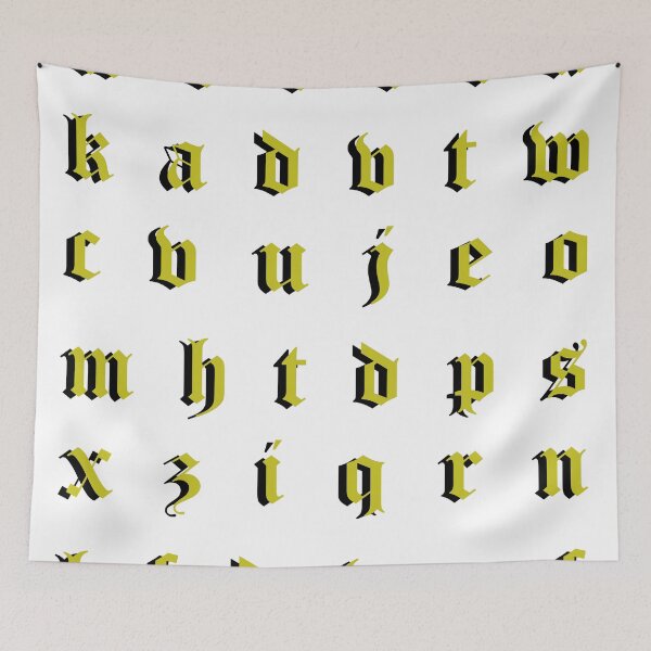 Item preview, Old English Alphabets yellow designed and sold by flydye.