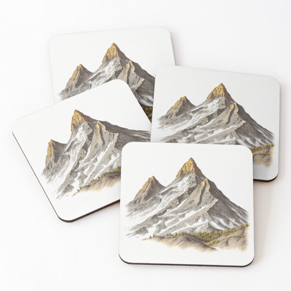 Item preview, Three Sisters Oregon Color Pencil Art Print designed and sold by clakedesigns.