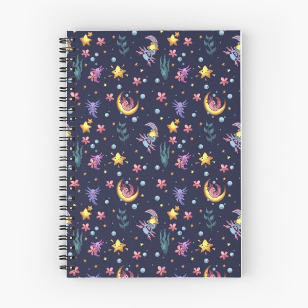 Item preview, Cute Nighttime Starry Axolotl Seamless Pattern designed and sold by Jenna Wing-Hu.