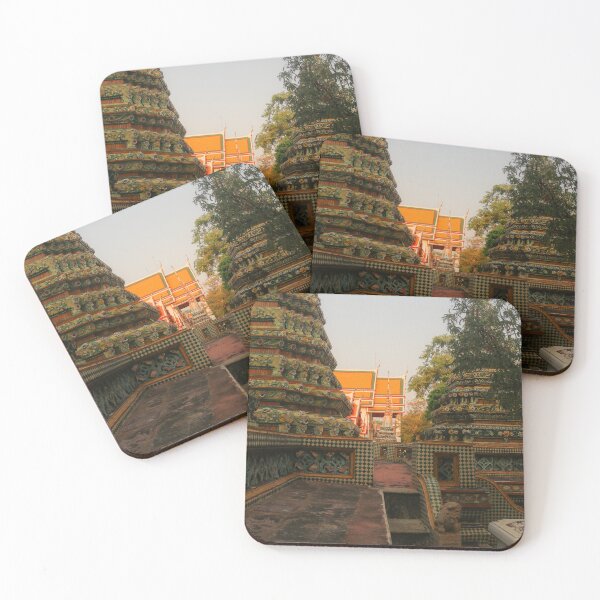 Item preview, Second sidewalk view to ornate roof, flanked from parts of Chedis at Wat Pho. designed and sold by kall3bu.