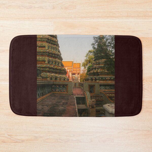 Item preview, Second sidewalk view to ornate roof, flanked from parts of Chedis at Wat Pho. designed and sold by kall3bu.
