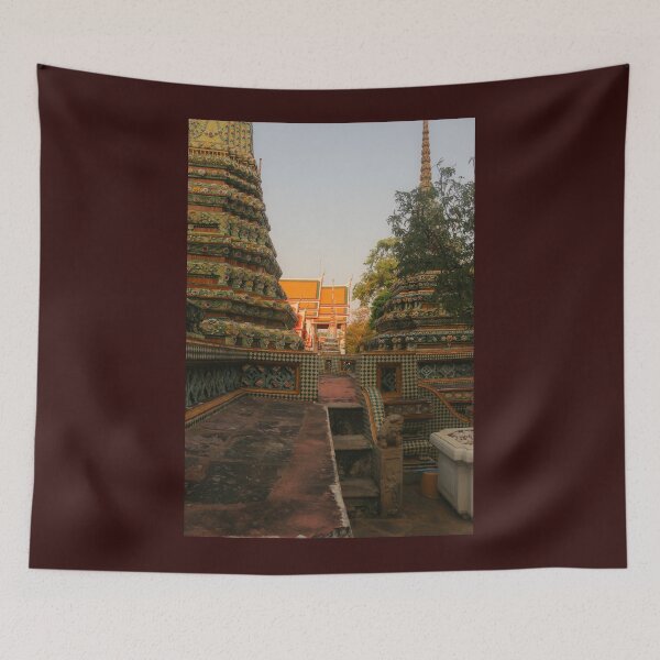 Item preview, Second sidewalk view to ornate roof, flanked from parts of Chedis at Wat Pho. designed and sold by kall3bu.