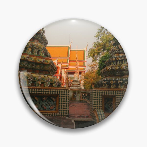 Item preview, Second sidewalk view to ornate roof, flanked from parts of Chedis at Wat Pho. designed and sold by kall3bu.