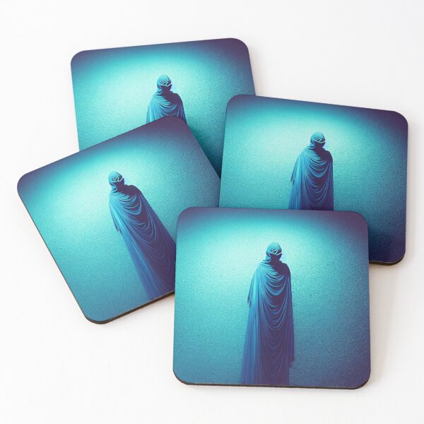 Item preview, A mysterious blue figure hovering poster sticker designed and sold by IKnowYouDream.