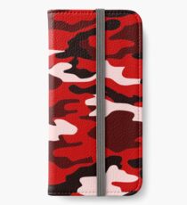 Rote Camouflage iPhone Flip-Case/Hülle/Klebefolie