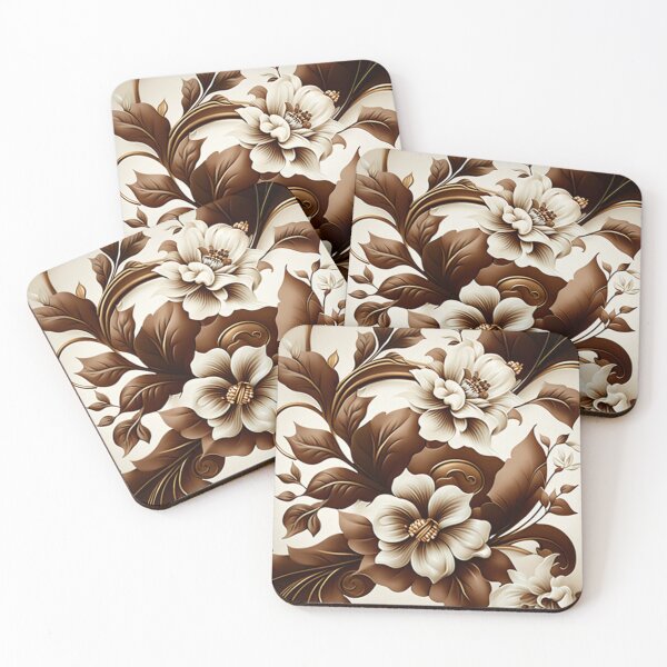 Artikelvorschau, floral baroque gardenias brown and white entworfen und verkauft von warzin.