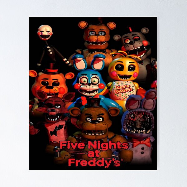 Five Nights at Freddy's - Quad Wall Poster with Push Pins, 22.375