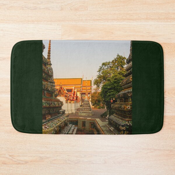 Item preview, Third sidewalk view to ornate roof, flanked from parts of Chedis at Wat Pho. designed and sold by kall3bu.