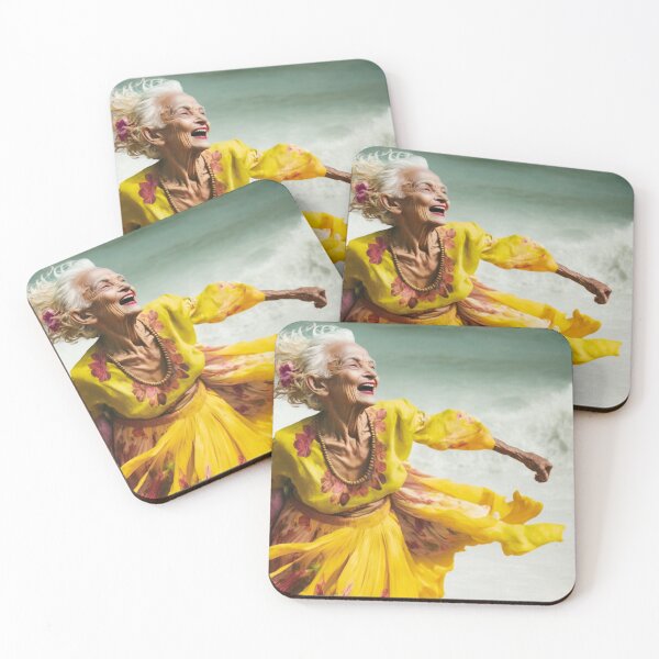 Item preview, Elderly woman by the sea - Letting go - Portrait - 1 designed and sold by Gaelle-Sunshine.