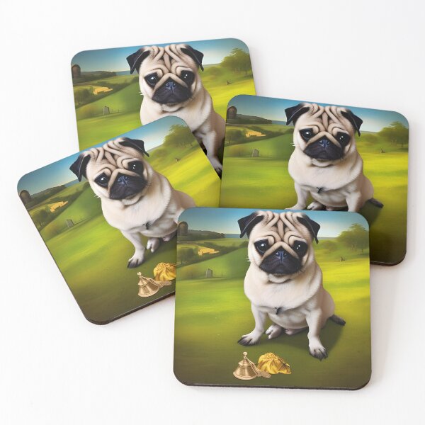Item preview, Watercolour Pug. Pug Matte Painting. Rainbow Pug.   designed and sold by Doggymadness.