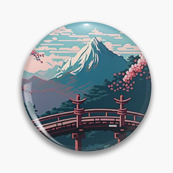 Item preview, chinese bridge with sakura and mountains v2 designed and sold by warzin.