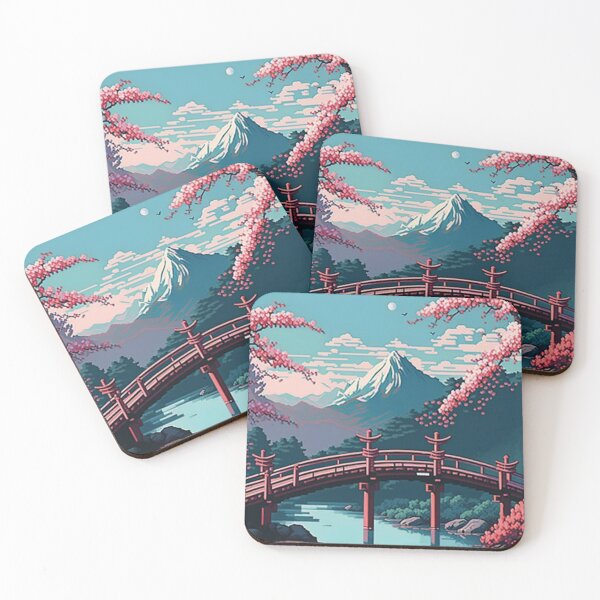Item preview, chinese bridge with sakura and mountains v2 designed and sold by warzin.