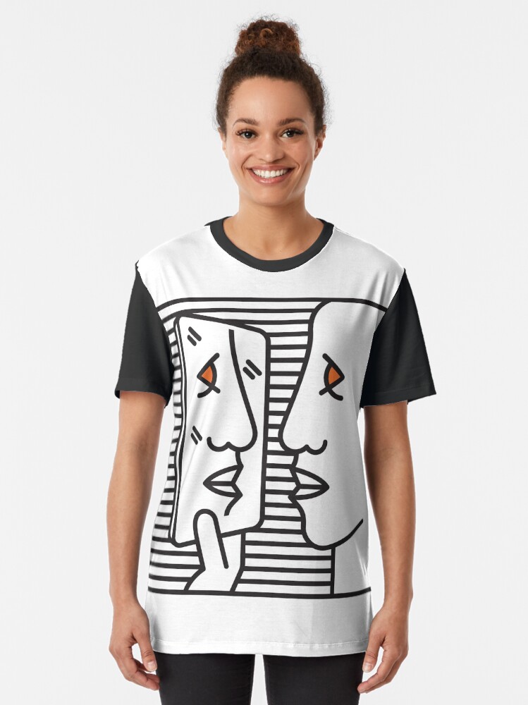 Alternate view of Check Yo Selfie B&W Graphic T-Shirt