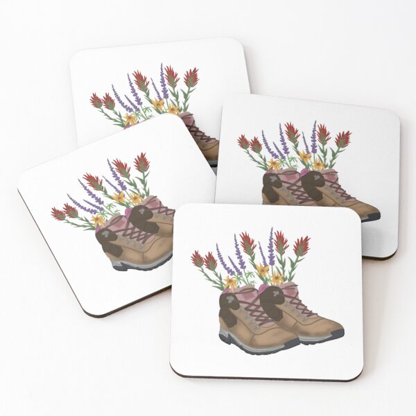 Item preview, wildflower hiking boots  designed and sold by BORHIM-ART.