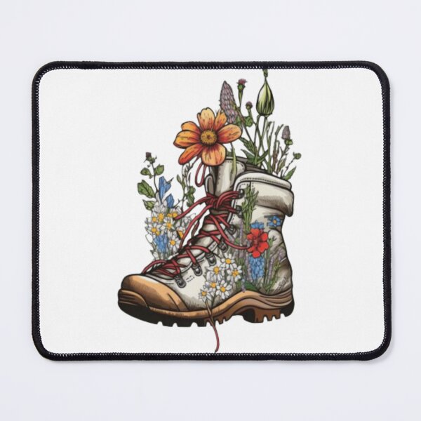 Item preview, wildflower hiking boots designed and sold by BORHIM-ART.