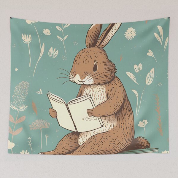 Item preview, A Cute Bunny Reading a Book designed and sold by Segattox.