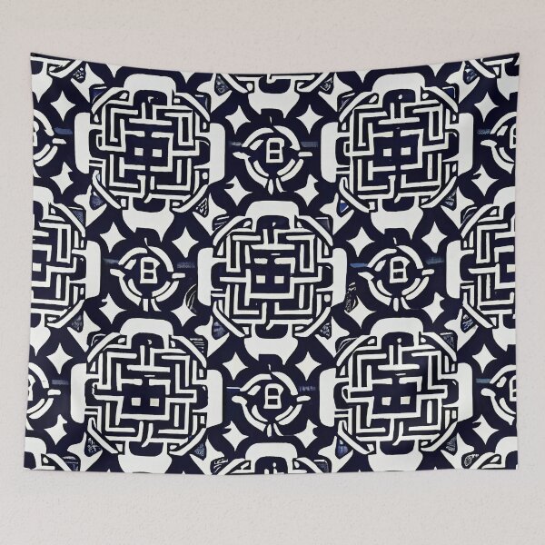 Item preview, black and white geometric pattern designed and sold by QuikiPatterns.