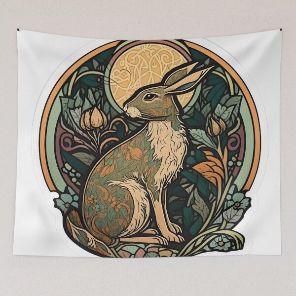 Item preview, Liebre Art Nouveau Pegatina designed and sold by Segattox.