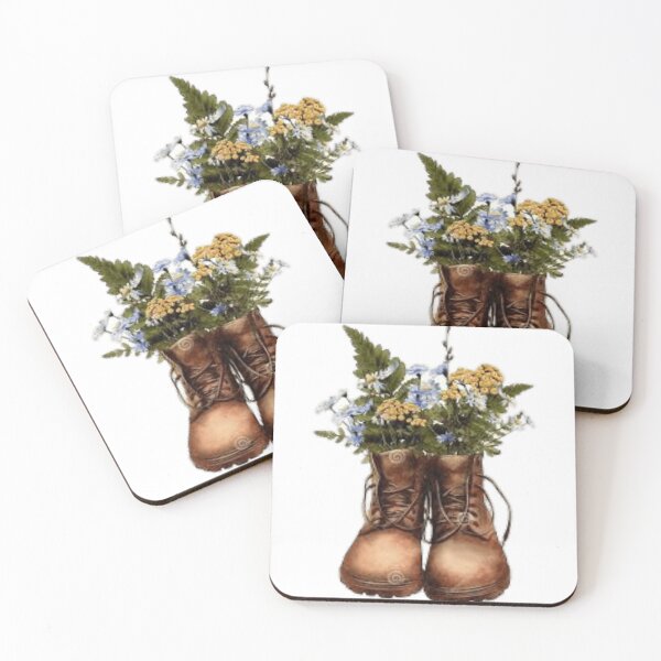 Item preview, wildflower hiking boots  designed and sold by BORHIM-ART.