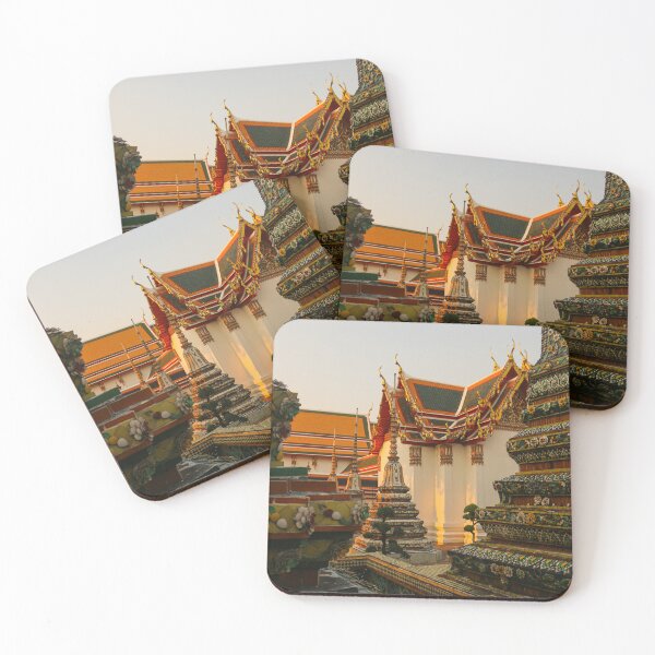 Item preview, Fourth sidewalk view to ornate roof, flanked from parts of Chedis at Wat Pho. designed and sold by kall3bu.