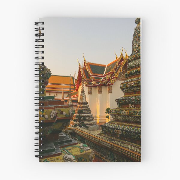 Item preview, Fourth sidewalk view to ornate roof, flanked from parts of Chedis at Wat Pho. designed and sold by kall3bu.