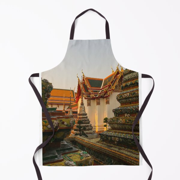 Item preview, Fourth sidewalk view to ornate roof, flanked from parts of Chedis at Wat Pho. designed and sold by kall3bu.