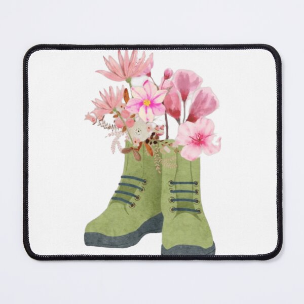 Item preview, wildflower hiking boots designed and sold by BORHIM-ART.