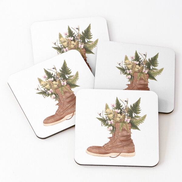 Item preview, wildflower hiking boots  designed and sold by BORHIM-ART.