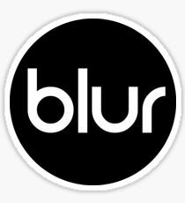 blur logo black background white text Sticker