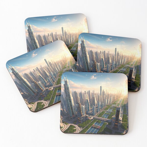 Item preview, Journey to a Futuristic Utopian City: Space Ships and a Green Oasis designed and sold by D3monic.
