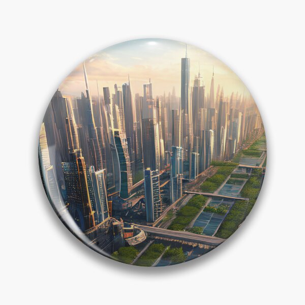 Item preview, Journey to a Futuristic Utopian City: Space Ships and a Green Oasis designed and sold by D3monic.