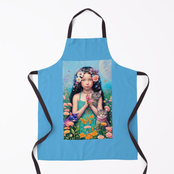 Item preview, Girl And Cats In Field Of Flowers designed and sold by Mizjean.