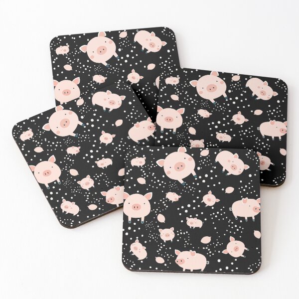 Item preview, Pigs pattern - black background designed and sold by Artxplor.