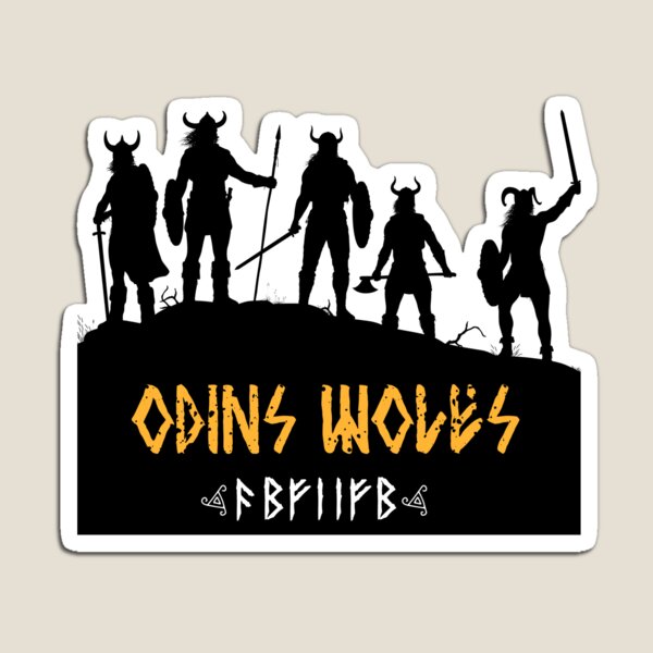Item preview, Odin's Wolves Viking Designs designed and sold by NordicQuotes.