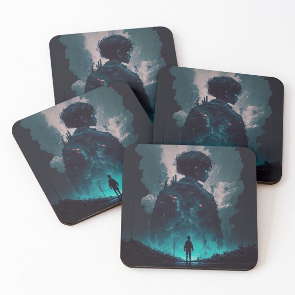 Item preview, Double exposure little boy in a dark city designed and sold by artyficial-.