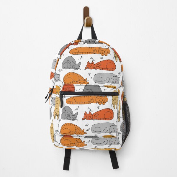 Item preview, Cute Cats Sleeping, Seamless Orange, Grey Cat Pattern designed and sold by Dazzline Designs.