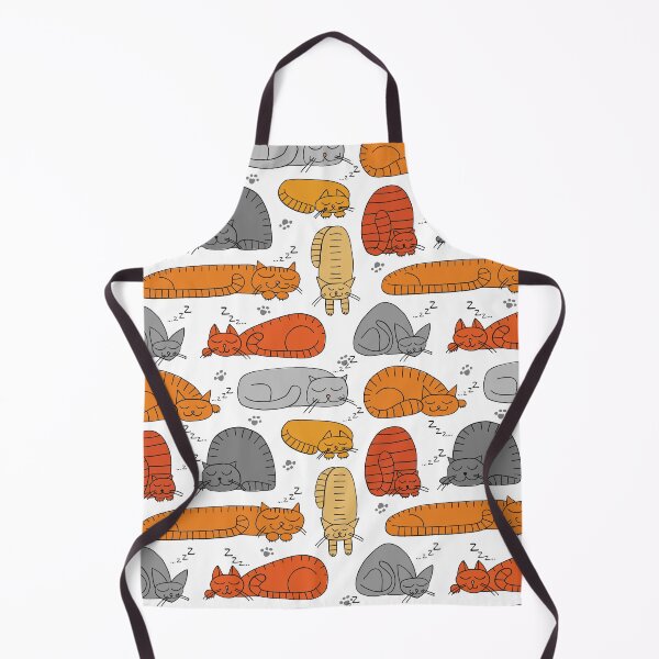 Item preview, Cute Cats Sleeping, Seamless Orange, Grey Cat Pattern designed and sold by Dazzline Designs.