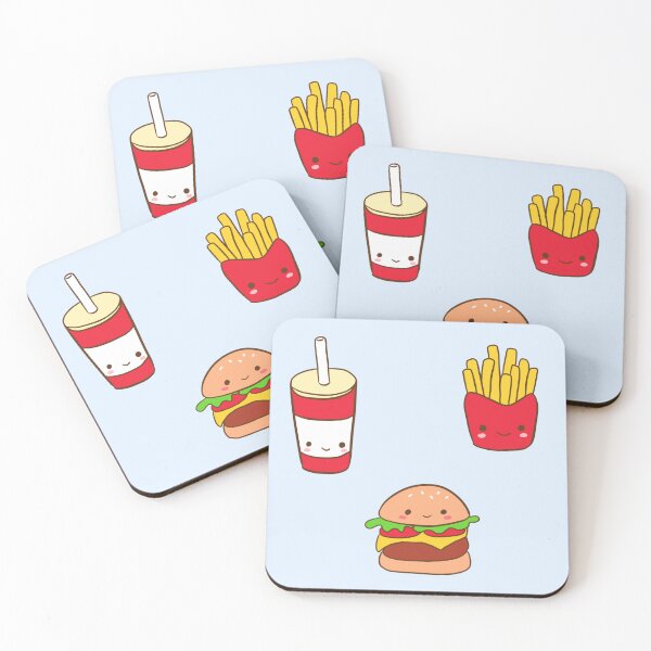 Item preview, Kawaii Hamburger fries and cola pattern  designed and sold by Yarafantasyart.