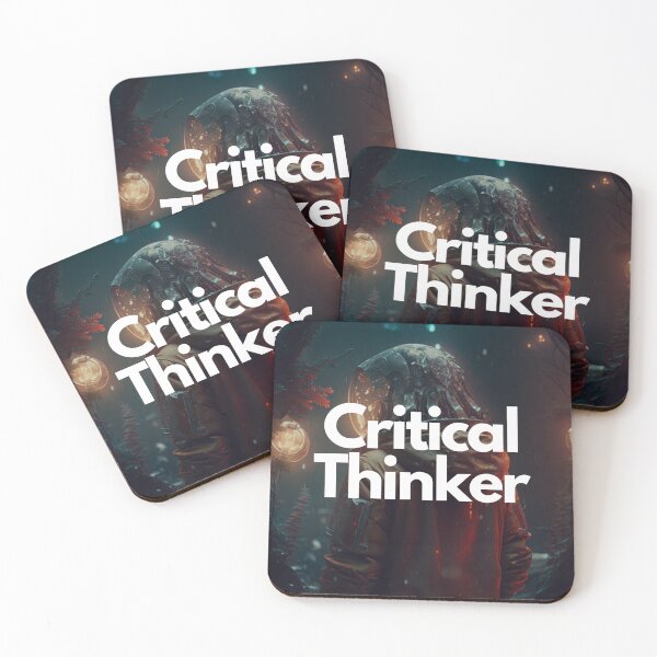 Item preview, Critical Thinker White on Black entrepreneur scary, Futurism, Blender rendering, Sculpture, blotchy colors, Metalcore designed and sold by EmprendeHoy.